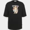 YOURTURN Oversize Unisex - Print T-Shirt - Black