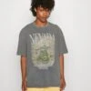 YOURTURN Nevada Wash Graphic Tee Washed - Print T-Shirt - Charcoal -Yourturn 4740e41b831b4a15a88385e05738e99e