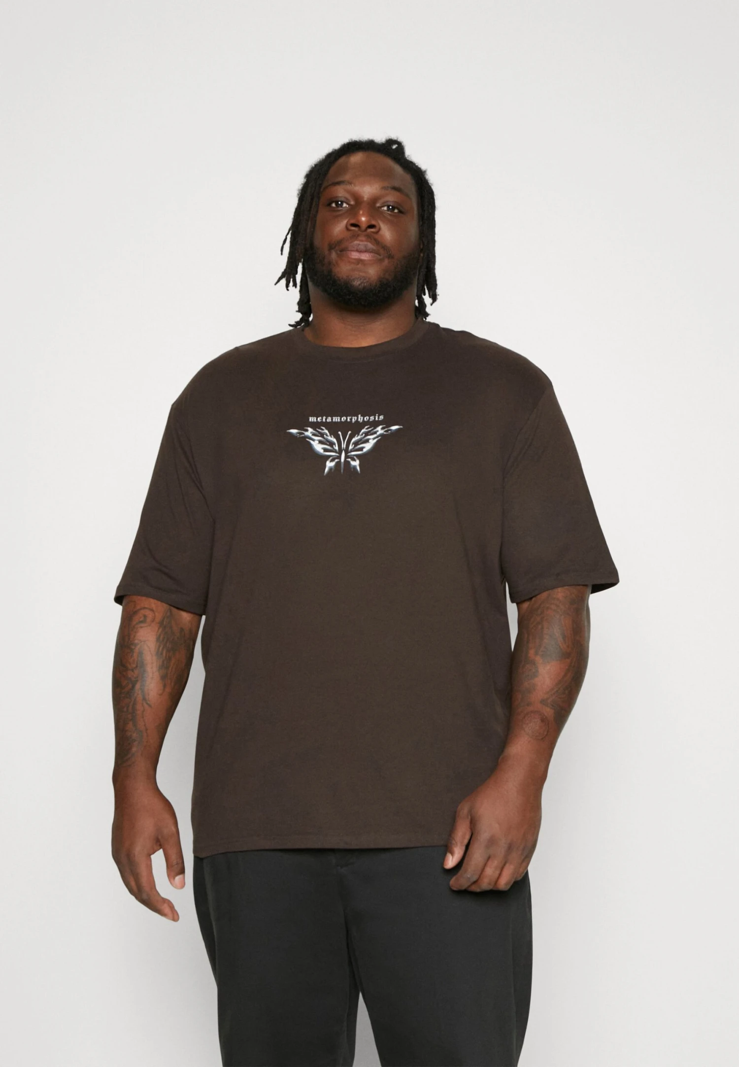 YOURTURN Print T-Shirt - Brown 3 YOURTURN Print T-Shirt - Brown