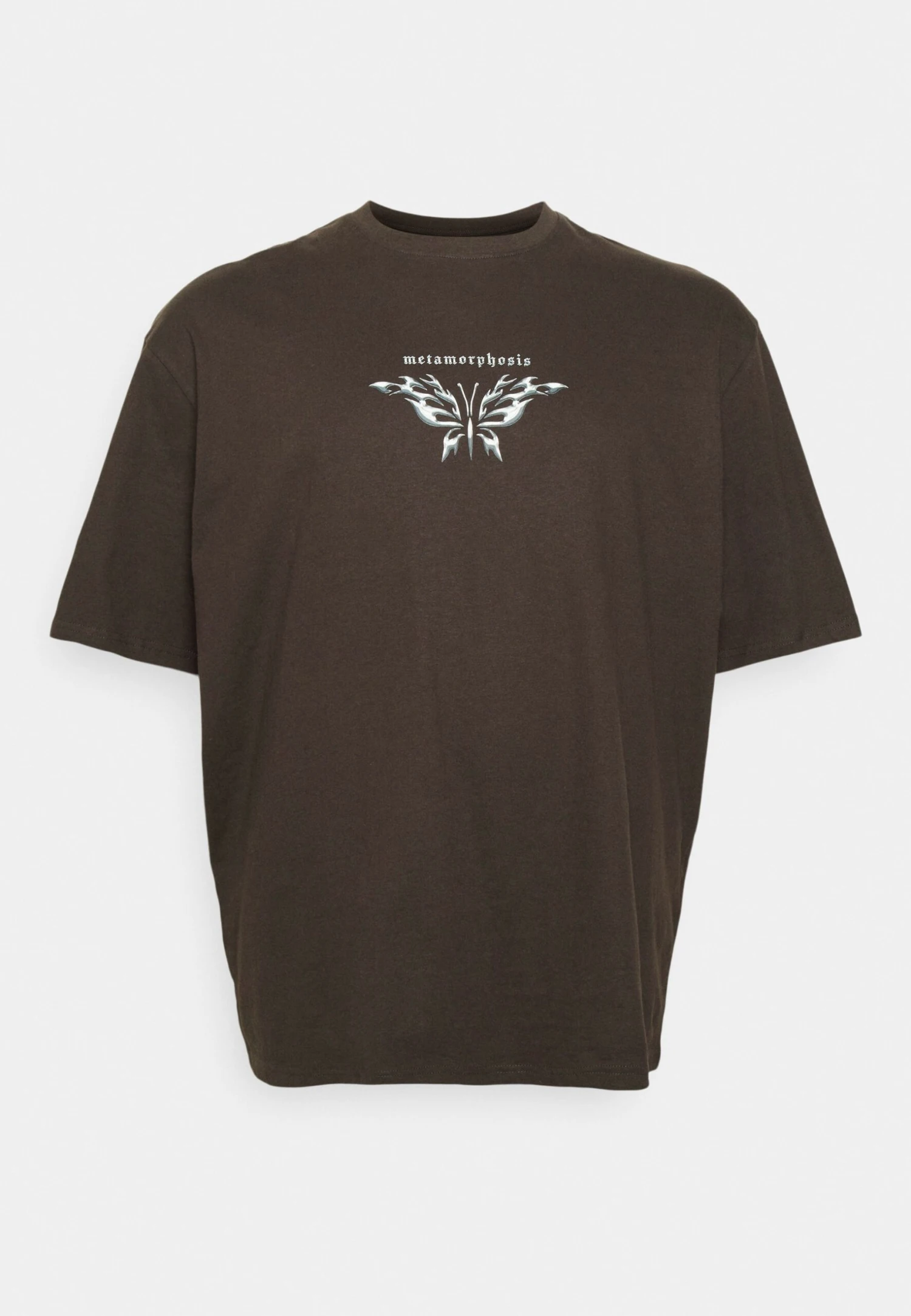 YOURTURN Print T-Shirt - Brown 7 YOURTURN Print T-Shirt - Brown - Image 5