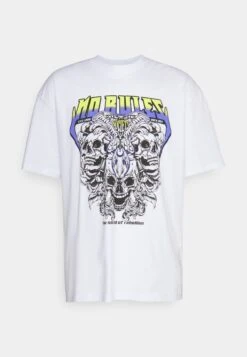 YOURTURN Rule Skull Graphic Tee Unisex - Print T-Shirt - White -Yourturn 68ce6e2ef5464ff5af39c9b482f98a1a