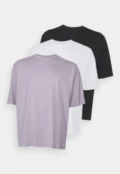 YOURTURN Unisex 3 Pack- Basic T-Shirt - White/Lilac/Black -Yourturn 74a88e3257534b588c923bdfe378d85a