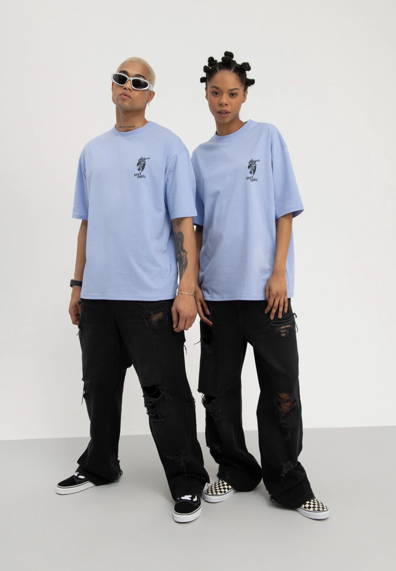 YOURTURN Unisex - Print T-Shirt - Light Blue 4 YOURTURN Unisex - Print T-Shirt - Light Blue - Image 2