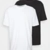 YOURTURN 2 Pack Unisex - Basic T-Shirt - Black/White