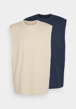 YOURTURN Unisex 2 Pack - Top - Beige/Dark Blue -Yourturn b55d40a197f94f29b51876acd9a8af53