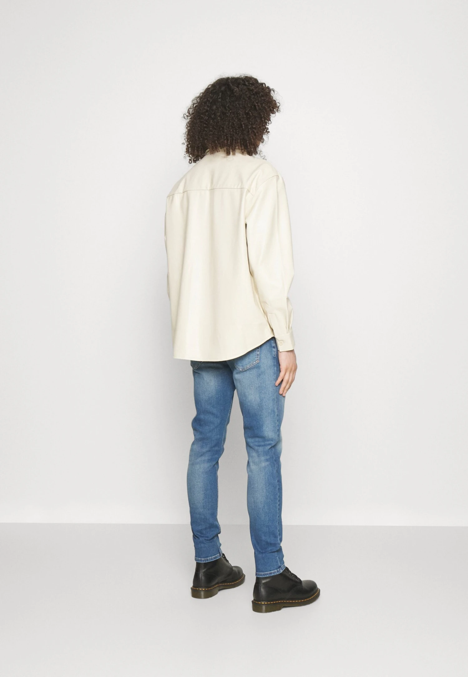 YOURTURN Unisex - Faux Leather Jacket - Beige 5 YOURTURN Unisex - Faux Leather Jacket - Beige - Image 3