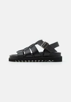 YOURTURN Leather Unisex- Sandals - Black
