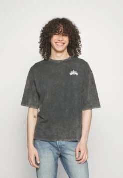 YOURTURN Skull Graphic Tee Unisex - Print T-Shirt - Mottled Black -Yourturn da5ddb789f454a678b4b27212f932166