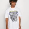 YOURTURN Rule Skull Graphic Tee Unisex - Print T-Shirt - White